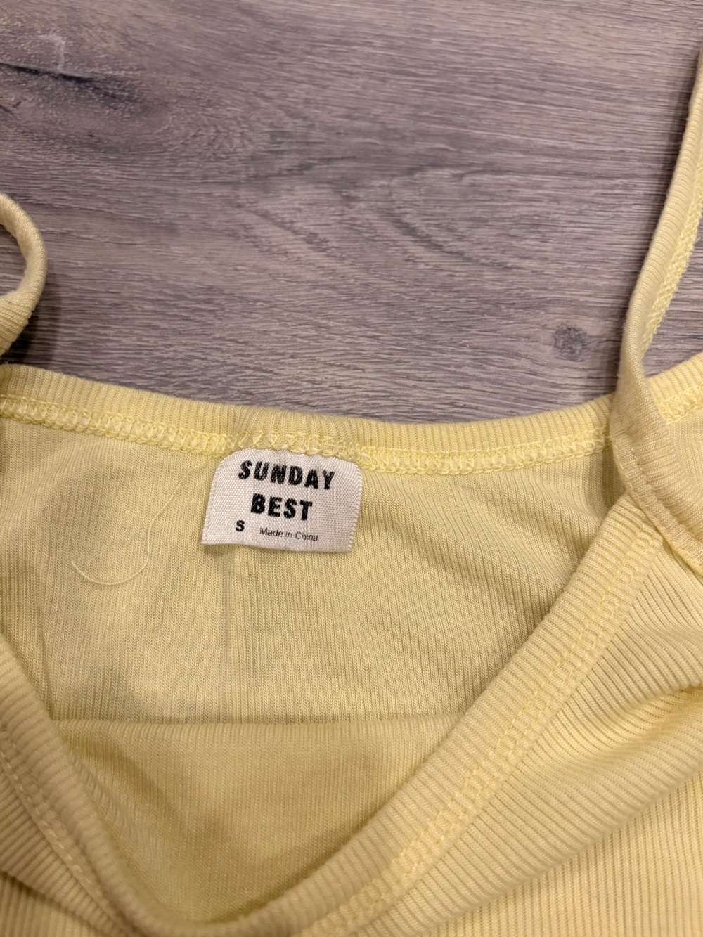 Aritzia Pale Yellow Ribbed Spaghetti Strap Tank - Picture 4 of 4